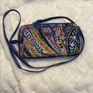 Vera Bradley Blue and Multicolor Patterned Crossbody Bag